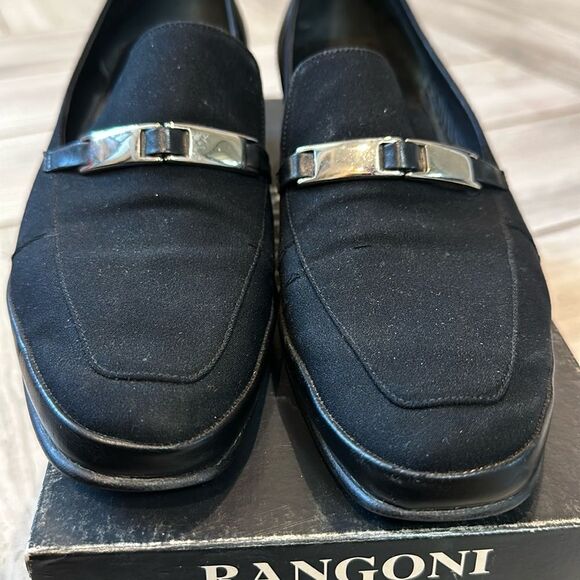 Rangoni Italian Eufemia Black Loafer Flats with Silver Buckle Detail US 9 - Picture 7 of 8